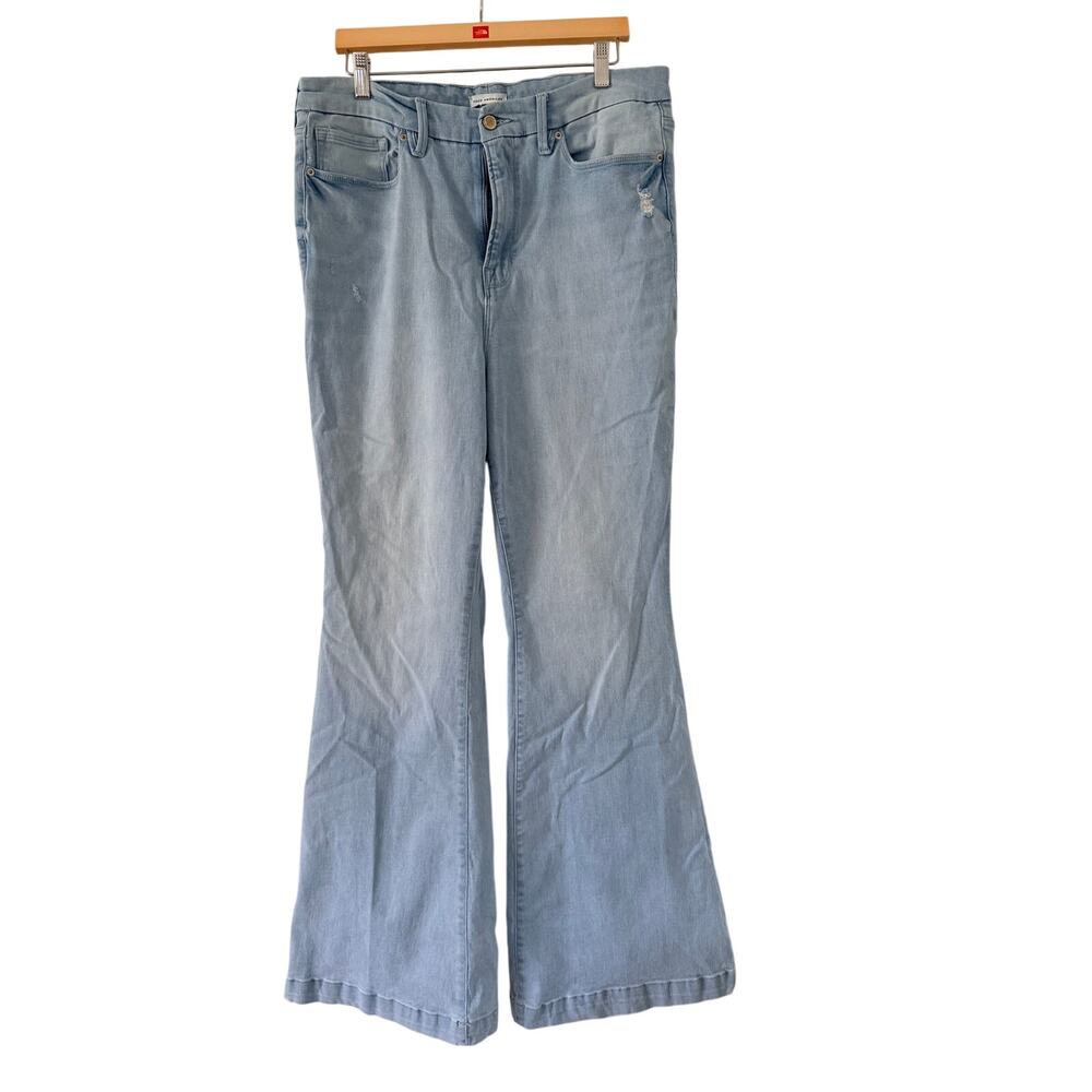 Anthropologie Good American Always Fits Good Legs Flare Trouser Jeans - Picture 2 of 12